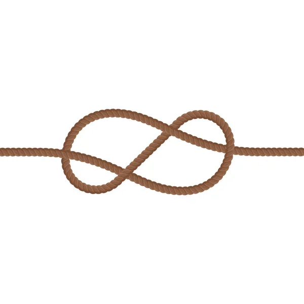 茶色のロープ ノット ラインの境界 — ストックベクタ