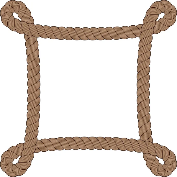 Knot Corner Border Rope — Stock Vector