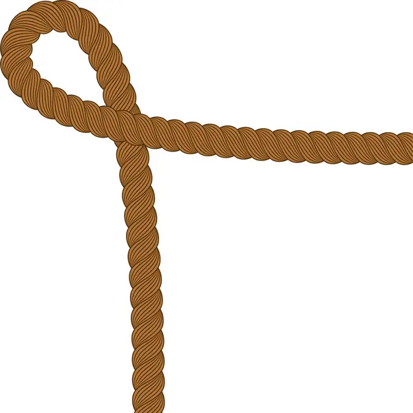 茶色のコーナーボーダーロープ — ストックベクタ