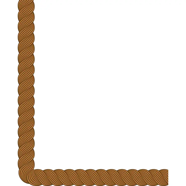 茶色のコーナーボーダーロープ — ストックベクタ