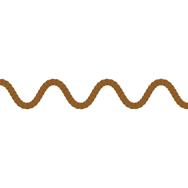 茶色の波のライン ロープ — ストックベクタ