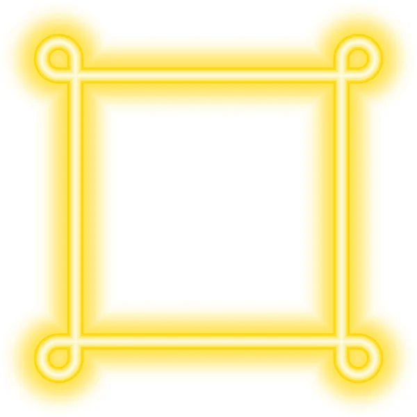 Neon Knot Corner Border Yellow — Stock Vector