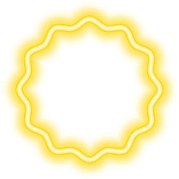 Neon Sticker Badge Frame Yellow — Stock Vector