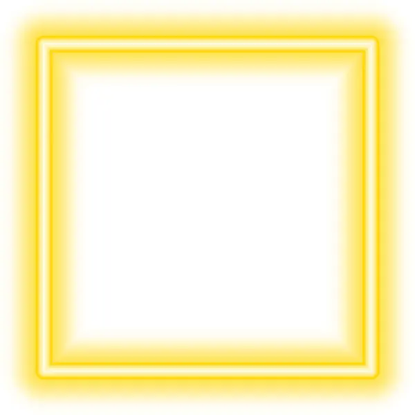 Neon Square Frame Yellow — Stock Vector