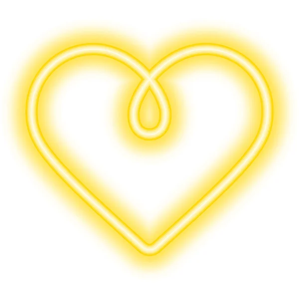 Neon Kalp Çerçeve Sarı — Stok Vektör