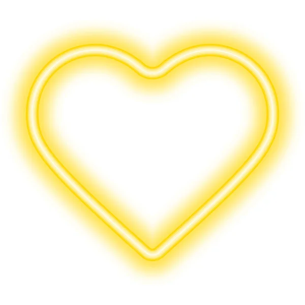 Neon Kalp Çerçeve Sarı — Stok Vektör