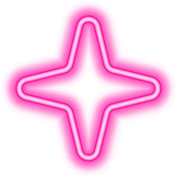 Rose Cadre Sparkle Star Néon — Image vectorielle