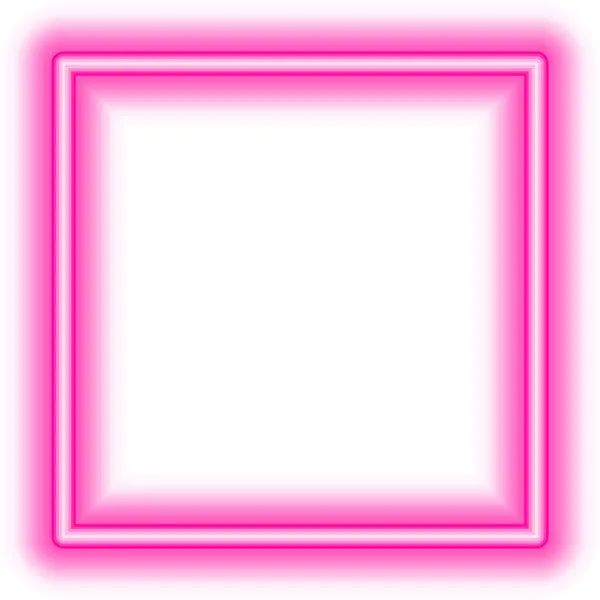 Ροζ Τετράγωνο Πλαίσιο Νέον — Διανυσματικό Αρχείο