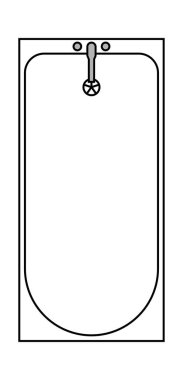 Bath Üst Görünüm vektör çizimi tasarımı.