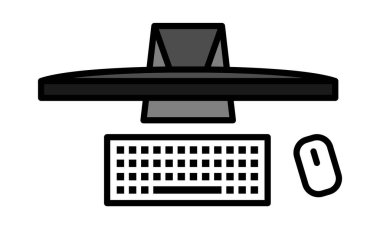 Bilgisayar Üst Görünüm vektör illüstrasyon tasarımı.