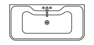 Bath Üst Görünüm vektör çizimi tasarımı.