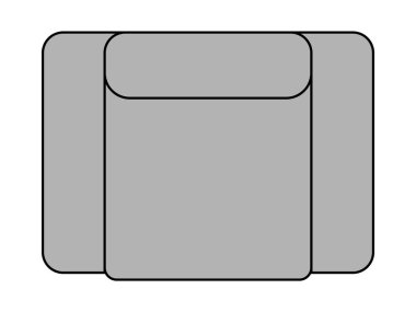 Koltuk Koltuğu Üst Görünüm vektör çizimi tasarımı.