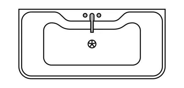 Baño Vista Superior Vector Ilustración Diseño — Vector de stock