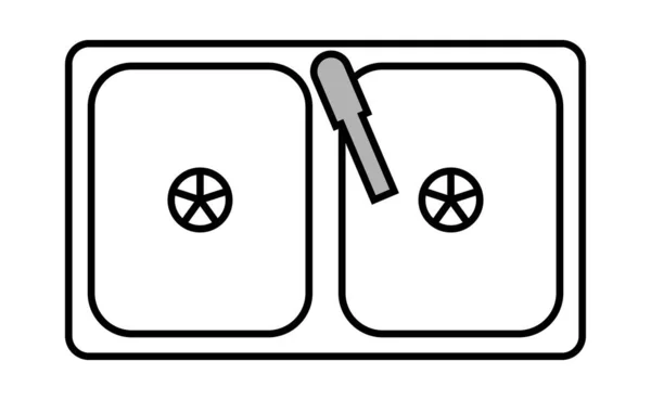 Sink Draufsicht Vektor Illustration Design — Stockvektor