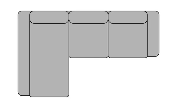 Canapé Angle Illustration Vectorielle Vue Dessus — Image vectorielle