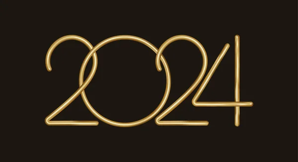 Gold Für Das Neue Jahr 2024 — Stockvektor