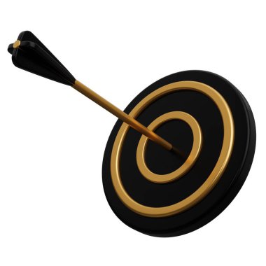 Hedef ok spor ekipmanları. Beyaz arkaplanda 3 boyutlu resimleme izole edildi.