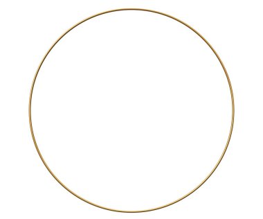 Altın çember. Beyaz arkaplanda 3 boyutlu resimleme izole edildi.