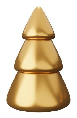 Noel ağacı. Beyaz arkaplanda 3 boyutlu resimleme izole edildi.