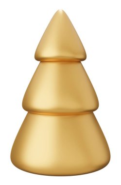 Noel ağacı. Beyaz arkaplanda 3 boyutlu resimleme izole edildi.