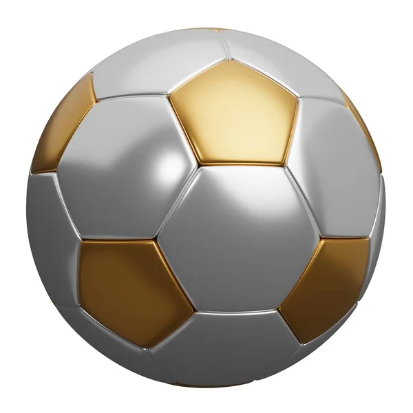 Футбольный Мяч Спортивное Оборудование Трехмерная Иллюстрация Белом Фоне — стоковое фото