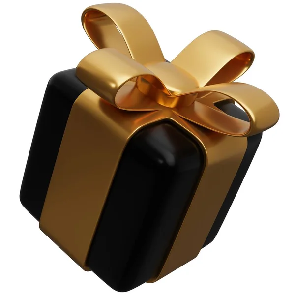 Рождественская Подарочная Коробка Трехмерная Иллюстрация Белом Фоне — стоковое фото