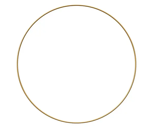 Golden Circle Render Illustration Isolated White Background — Stock Photo, Image