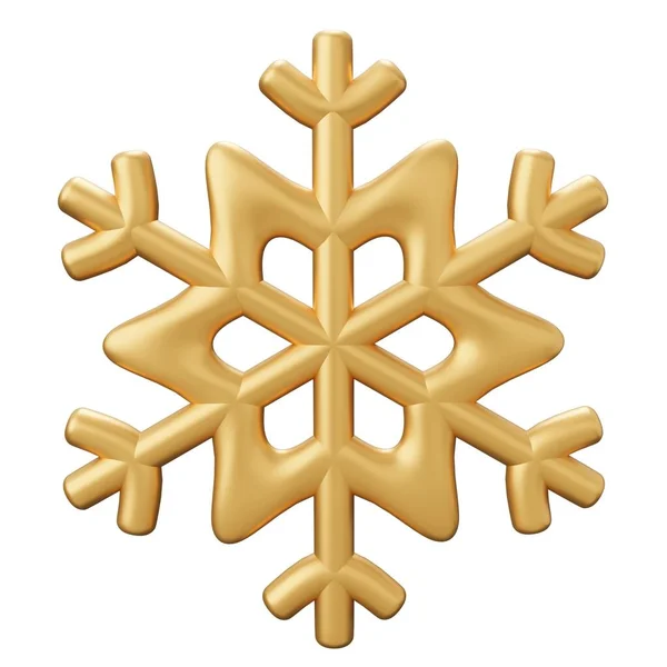 Snowflake Трехмерная Иллюстрация Белом Фоне — стоковое фото