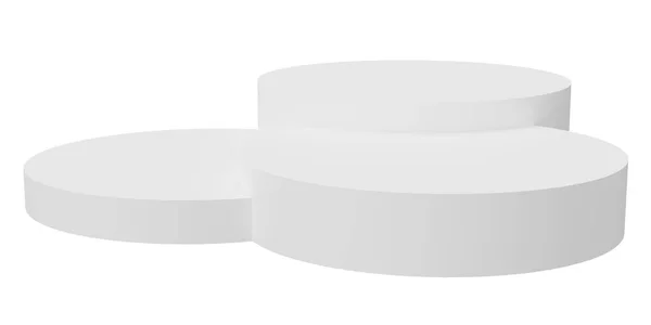 ポディウム ペデスタル ホワイト 白い背景で隔離された3Dレンダリングイラスト — ストック写真