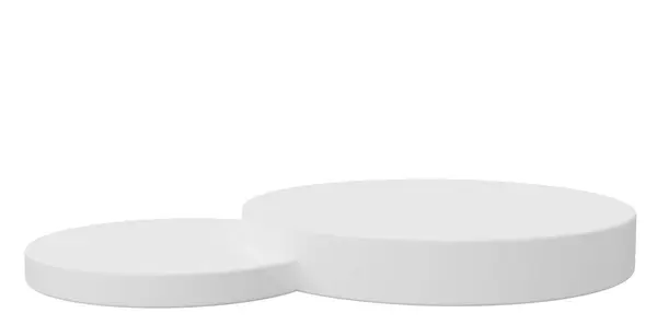 Білий Єдестал Подіум Ілюстрація Візуалізації Ізольована Білому Тлі — стокове фото