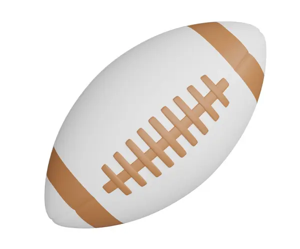 White Rugby Ball Sport Equipment Render Illustration Isolated White Background — Stock Photo, Image