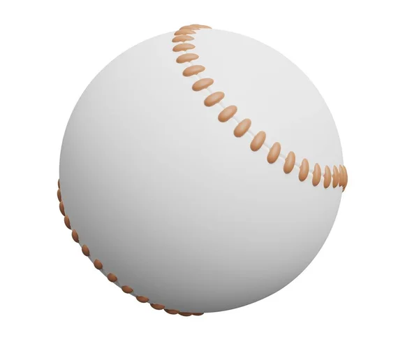Vit Baseball Bal Sportutrustning Återge Illustration Isolerad Vit Bakgrund — Stockfoto