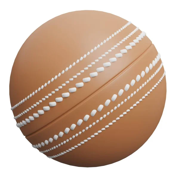 Bruine Cricket Bal Sportuitrusting Weergave Illustratie Geïsoleerd Witte Achtergrond — Stockfoto
