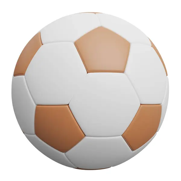 Bola Futebol Branco Equipamento Desportivo Renderização Ilustração Isolada Fundo Branco — Fotografia de Stock
