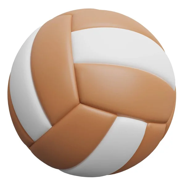 Bruine Volleybal Sportuitrusting Weergave Illustratie Geïsoleerd Witte Achtergrond — Stockfoto