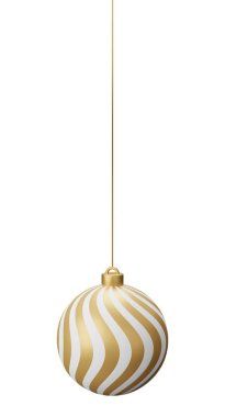 Dalgalı Noel Balosu. Beyaz arkaplanda 3 boyutlu resimleme izole edildi.