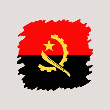 Angola grunge bayrağı. Işık arkaplan üzerinde izole edilmiş ulusal vektör illüstrasyonu.