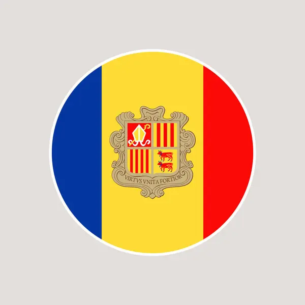 Andorra Círculo Bandeira Ilustração Vetorial Bandeira Nacional Isolada Sobre Fundo —  Vetores de Stock