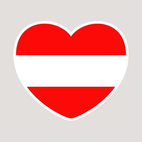 Steagul Cardiac Austria Ilustrație Vectorială Steag Național Izolat Fundal Deschis — Vector de stoc