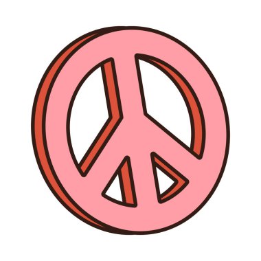 70 'lerin modası geçmiş modaya uygun modaya uygun eski moda sevgililer günü öğesi olan Retro çizgi film ikonu. Vektör illüstrasyonu..