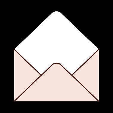 Boş zarf Sevgililer Günü en az aşk mektubu çizimi..