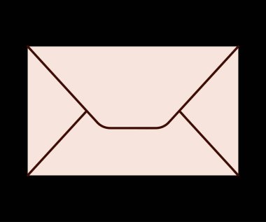 Boş kapalı zarf Sevgililer Günü en az aşk mektubu çizimi..