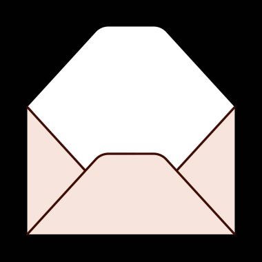 Boş zarf Sevgililer Günü en az aşk mektubu çizimi..