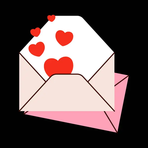 Конверт Любовным Письмом День Святого Валентина Минимальная Иллюстрация Вектора Любовных — стоковый вектор