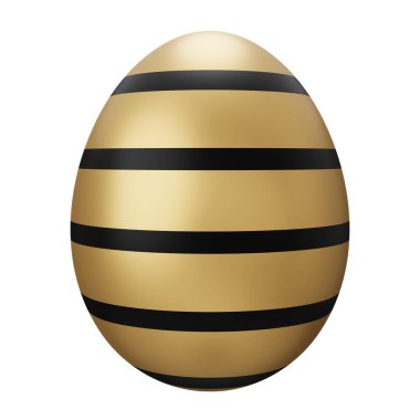 Paskalya yumurtası. Beyaz arkaplanda 3 boyutlu resimleme izole edildi.