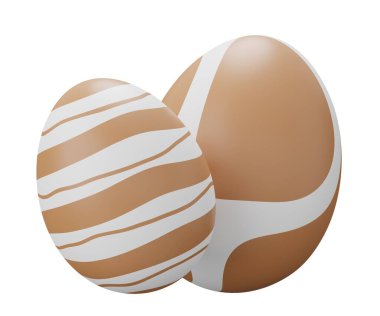 Paskalya yumurtası. 3 boyutlu resimleme. Ürün gösterisi için Paskalya temeli sahneniz kutlu olsun..