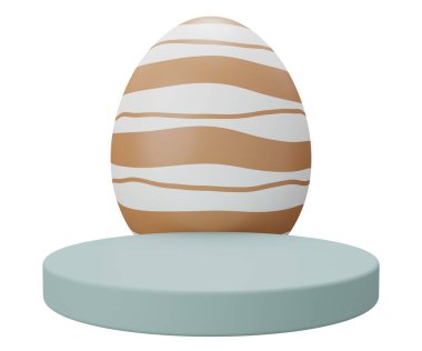 Paskalya yumurtası kaidesi. 3 boyutlu resimleme. Ürün gösterisi için Paskalya temeli sahneniz kutlu olsun..