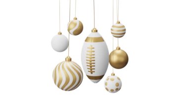 Beyaz arkaplanda izole edilmiş Noel ağacı topları