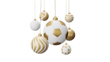 Gri arka planda altın kurdeleli beyaz noel topları, vektör illüstrasyonu