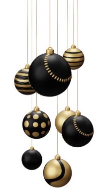 Beyaz arkaplanda 3 boyutlu noel balosu.